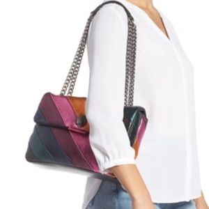 Kurt Geiger large soho rainbow strip crossbody